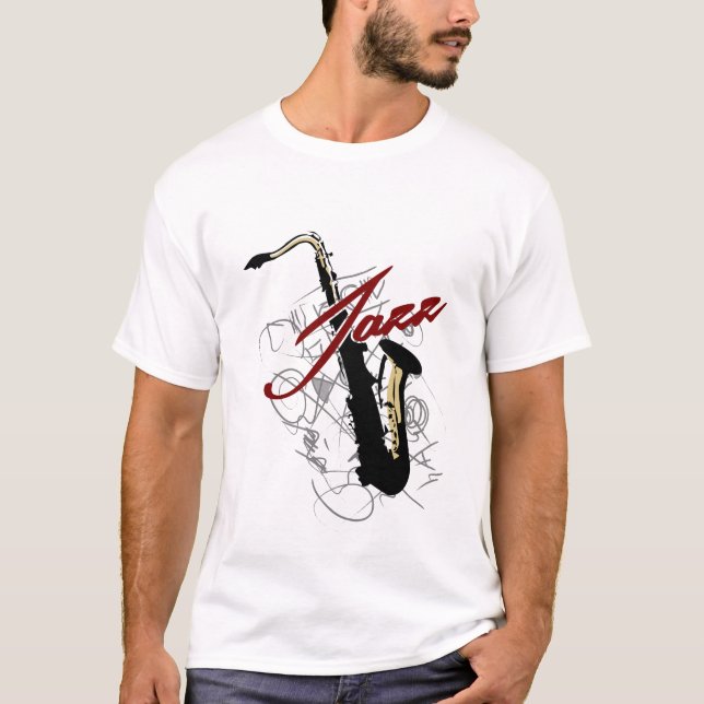 Camiseta Saxofone do jazz (Frente)