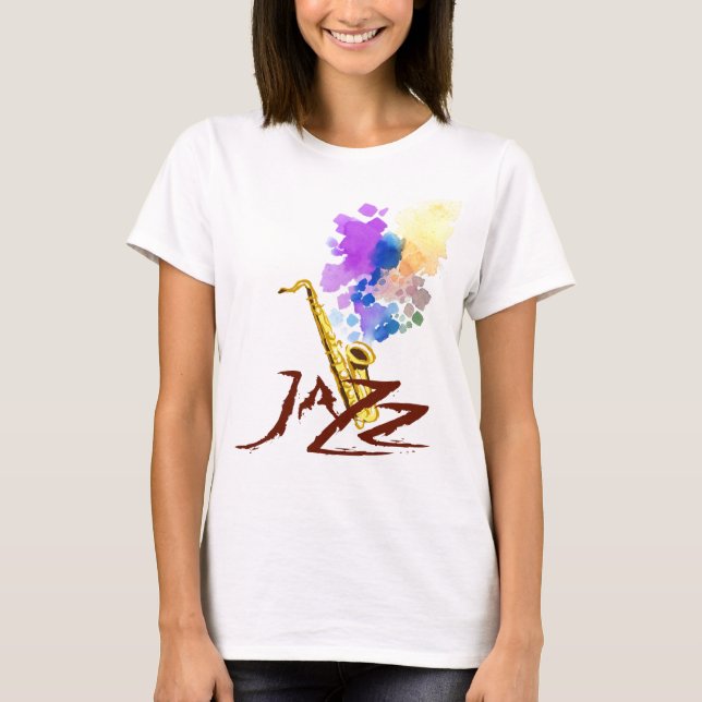 Camiseta Saxofone do jazz (Frente)
