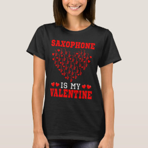 Camiseta Saxofone é meu instrumento de valentim equipe fofa