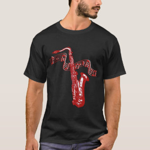 Camiseta Saxofone e Notas