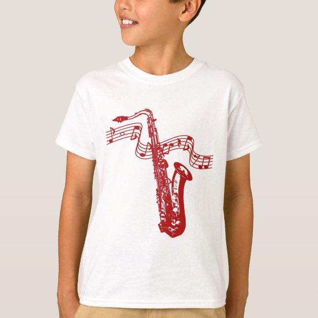 Camiseta Saxofone e notas (Frente)
