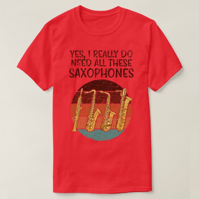 Camiseta Saxofone engraçado (Frente do Design)
