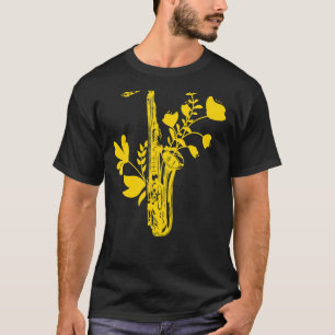 Camiseta Saxofone Flores Musicais Saxo