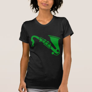 Camiseta Saxofone - Grass Green