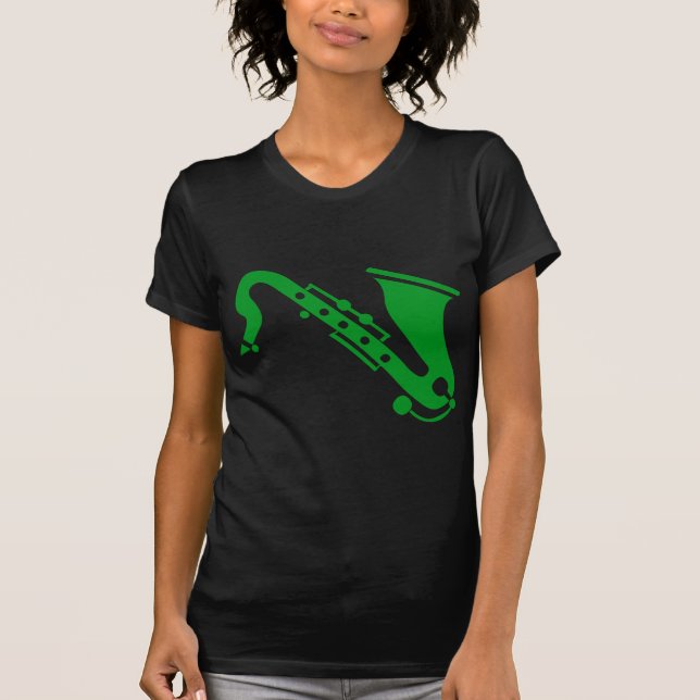 Camiseta Saxofone - Grass Green (Frente)