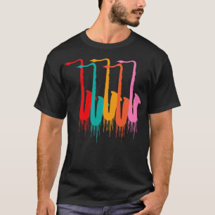 Camiseta saxofone instrumento musical jazz musicia
