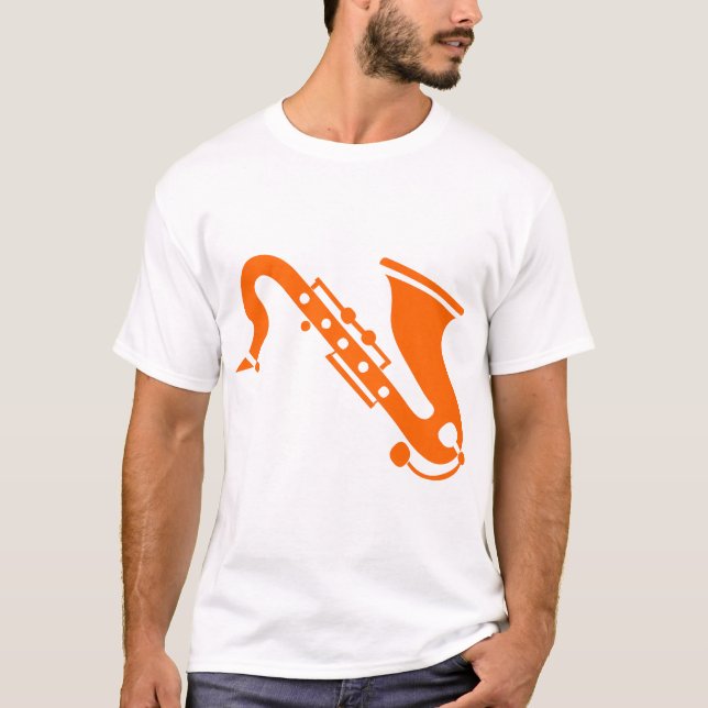Camiseta Saxofone - Laranja (Frente)