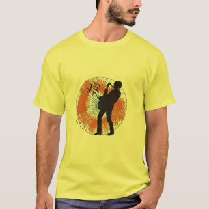 Camiseta saxofone laranja T-Shirt
