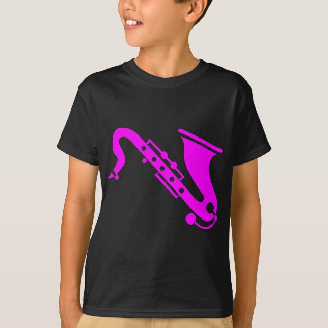 Camiseta Saxofone - magenta (Frente)