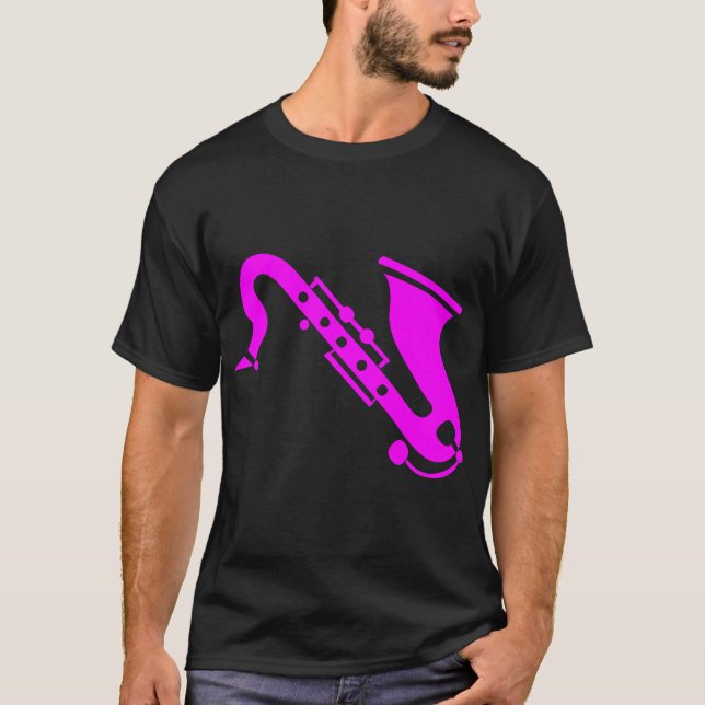 Camiseta Saxofone - magenta (Frente)