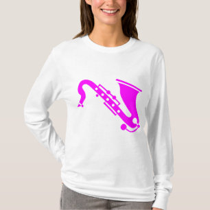 Camiseta Saxofone - magenta
