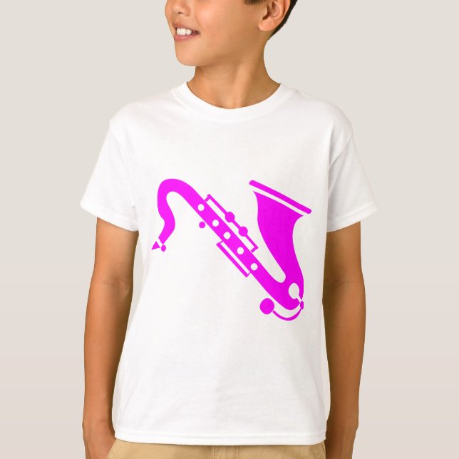 Camiseta Saxofone - magenta (Frente)