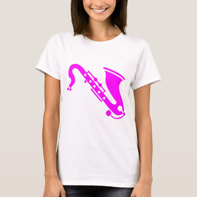 Camiseta Saxofone - magenta (Frente)