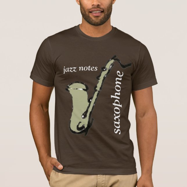 Camiseta saxofone, música jazz (Frente)