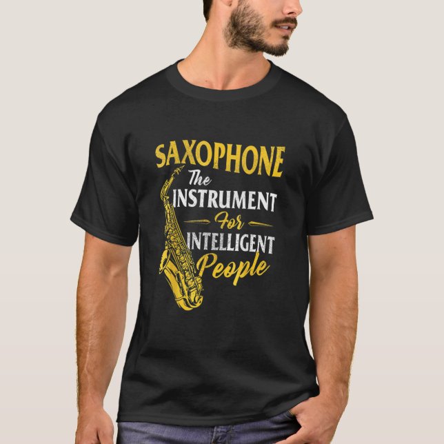Camiseta Saxofone O Instrumento Para Pessoas Inteligentes S (Frente)