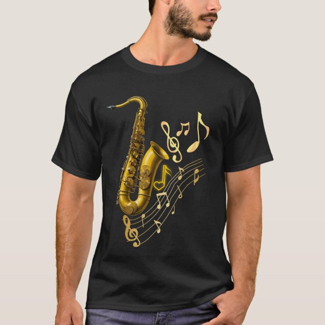 Camiseta Saxofone para Amantes de Música (Frente)