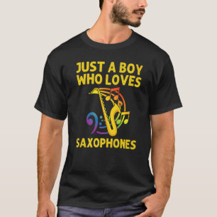 Camiseta Saxofone Para Rapazes - Instrumento Reed