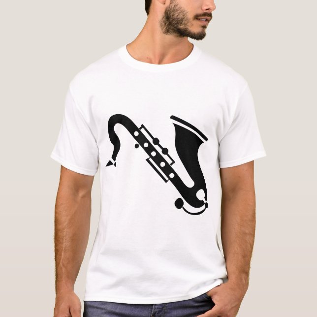 Camiseta Saxofone - Preto (Frente)