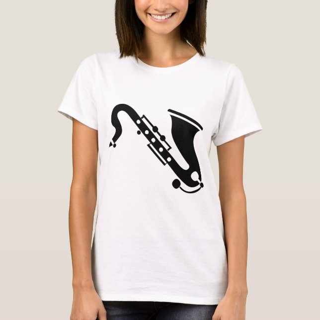 Camiseta Saxofone - Preto (Frente)