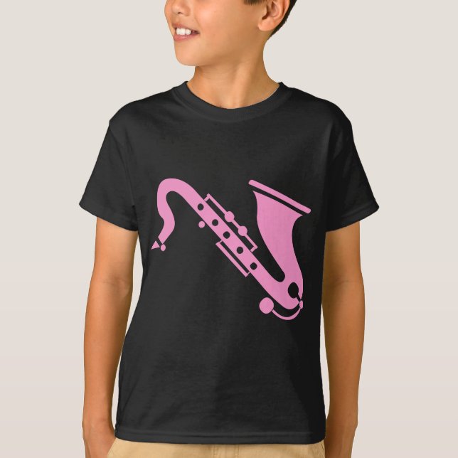 Camiseta Saxofone - Rosa (Frente)