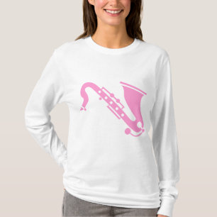 Camiseta Saxofone - rosa