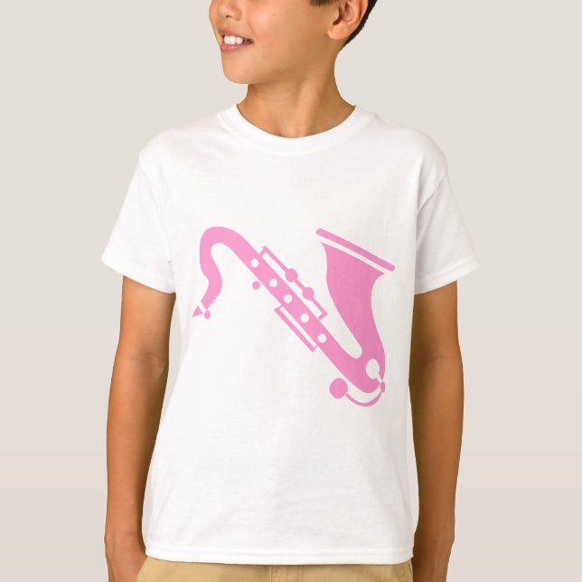 Camiseta Saxofone - Rosa (Frente)