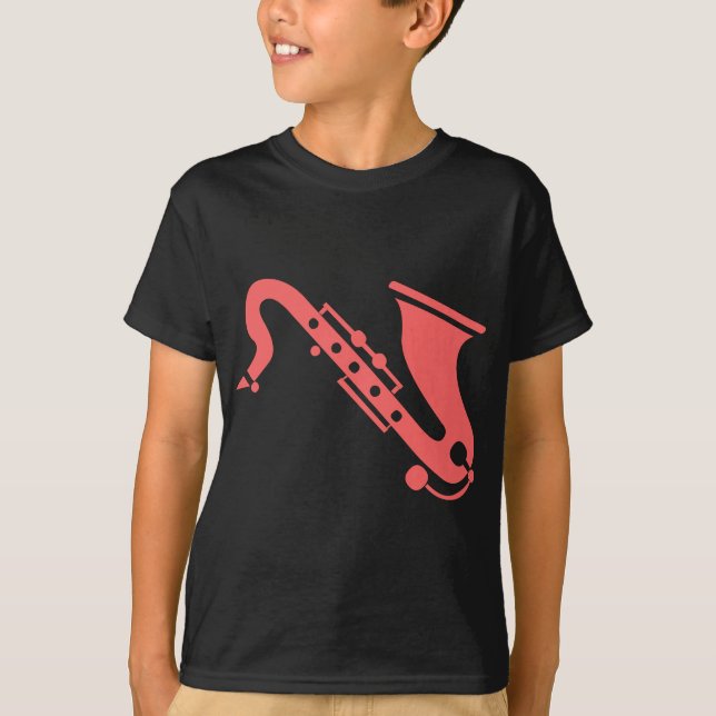 Camiseta Saxofone - Rosa Tropical (Frente)