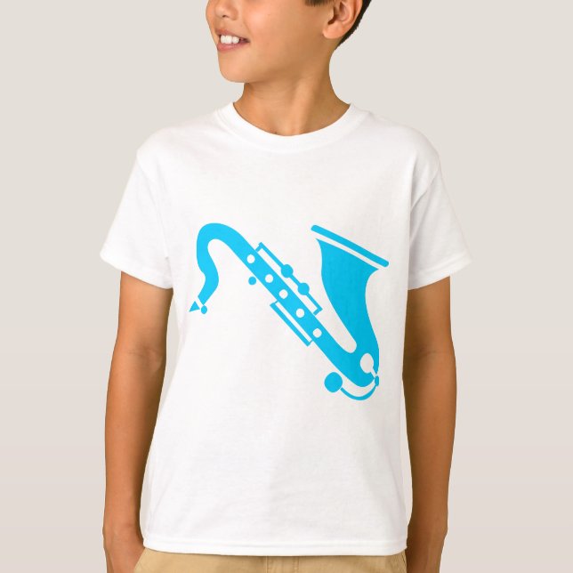 Camiseta Saxofone - Sky Blue (Frente)