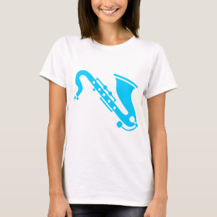 Camiseta Saxofone - Sky Blue