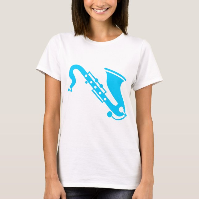 Camiseta Saxofone - Sky Blue (Frente)