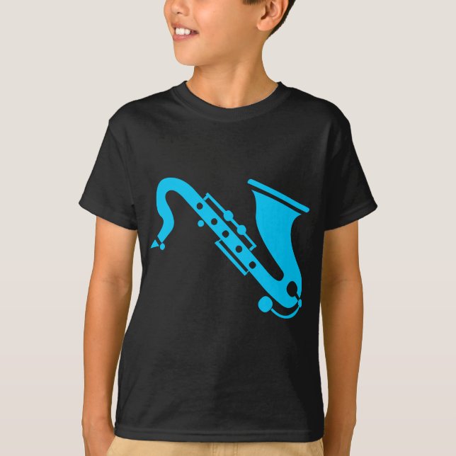 Camiseta Saxofone - Sky Blue (Frente)