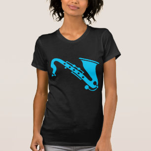 Camiseta Saxofone - Sky Blue