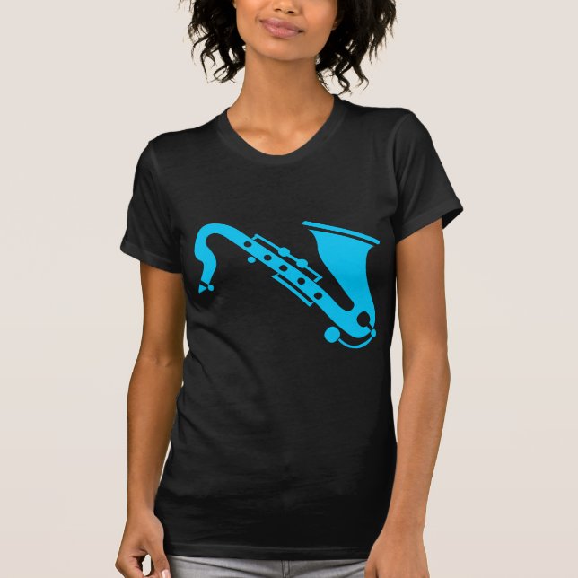 Camiseta Saxofone - Sky Blue (Frente)