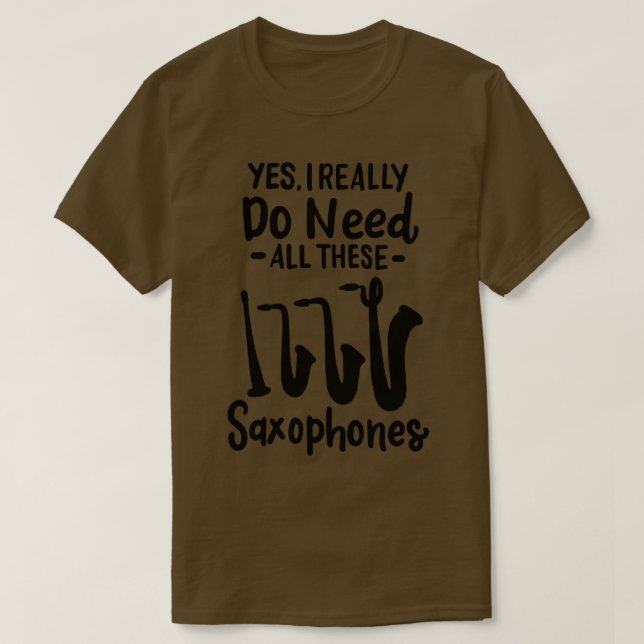 Camiseta Saxofone Tipos 1 (Frente do Design)