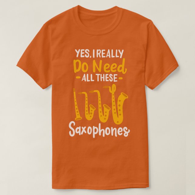 Camiseta Saxofone Tipos 2 (Frente do Design)