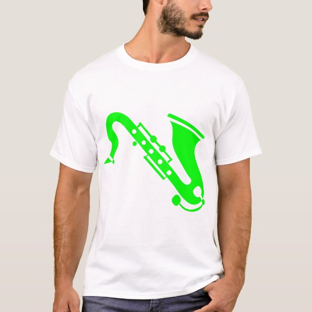 Camiseta Saxofone - Verde (Frente)