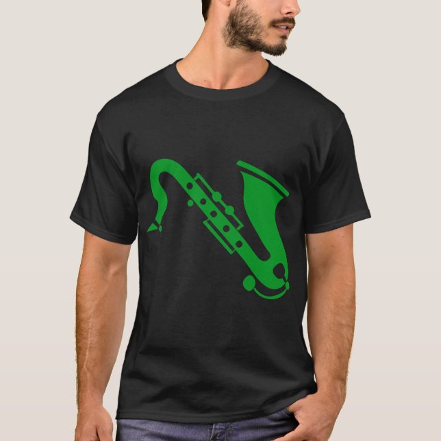 Camiseta Saxofone - Verde Grama (Frente)
