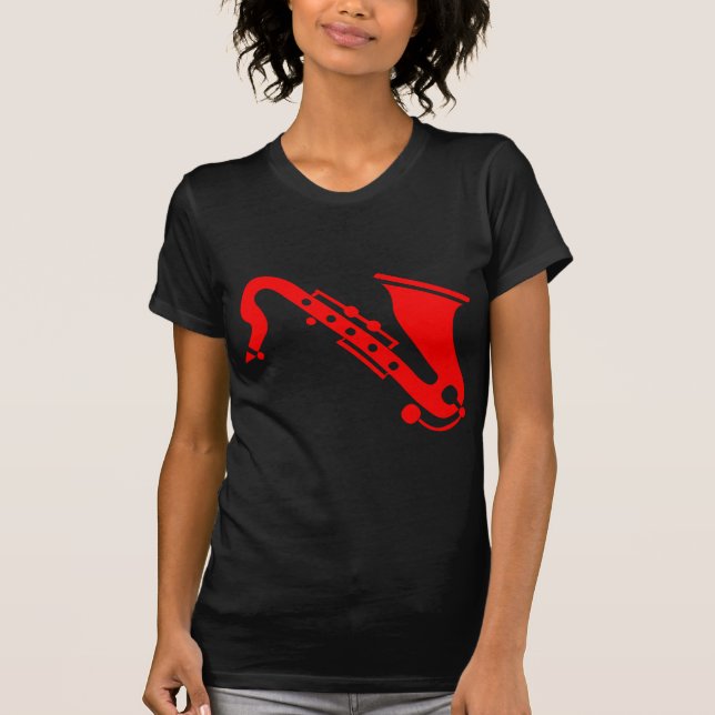 Camiseta Saxofone - Vermelho (Frente)