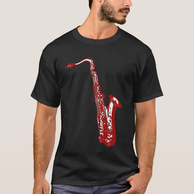 Camiseta Saxofone vermelho (Frente)