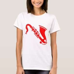 Camiseta Saxofone - Vermelho