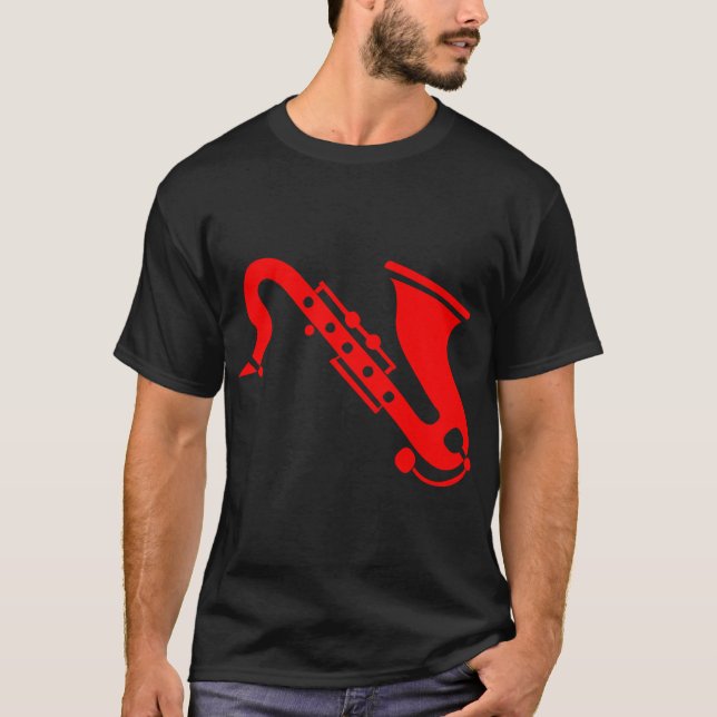 Camiseta Saxofone - Vermelho (Frente)