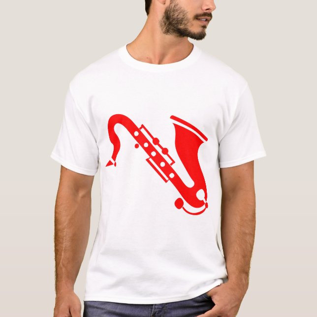 Camiseta Saxofone - Vermelho (Frente)