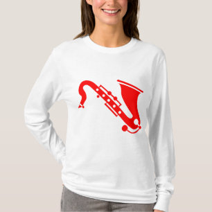 Camiseta Saxofone - Vermelho