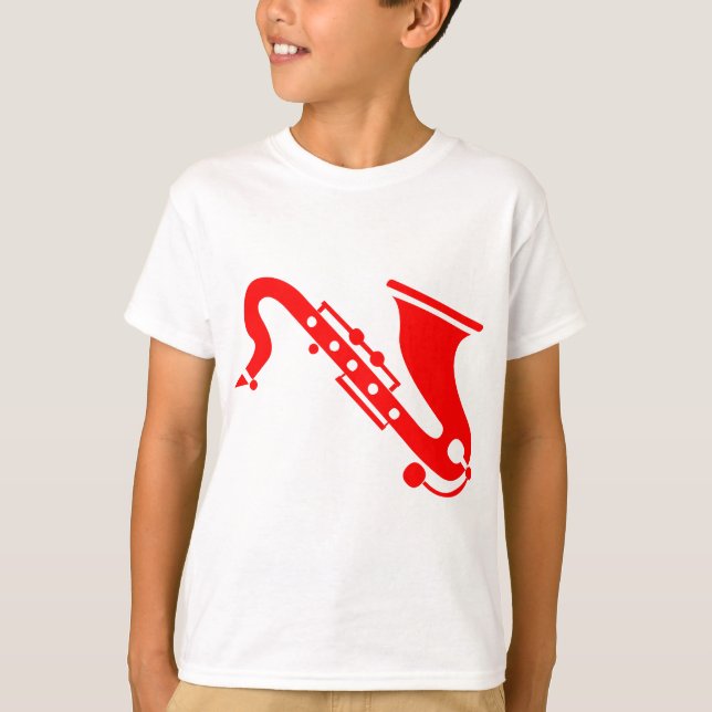 Camiseta Saxofone - Vermelho (Frente)