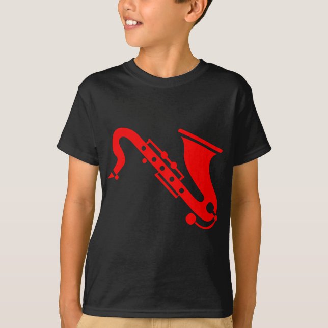 Camiseta Saxofone - Vermelho (Frente)