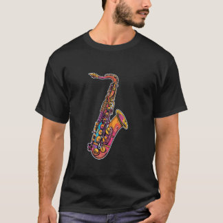 Camiseta Saxophone Cartoon Look Concert Band