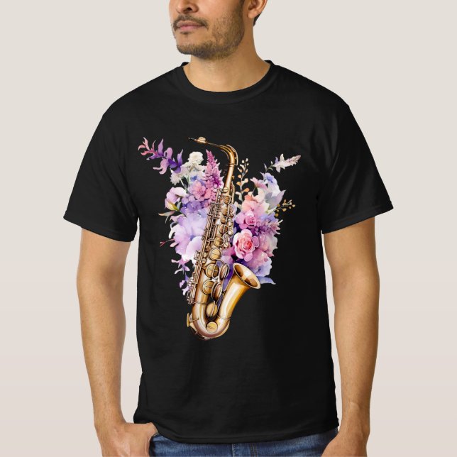 Camiseta Saxophone- Colorful graffiti  (Frente)