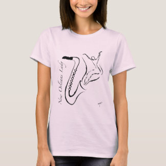 Camiseta Saxophone. das senhoras T. de Nova Orleães