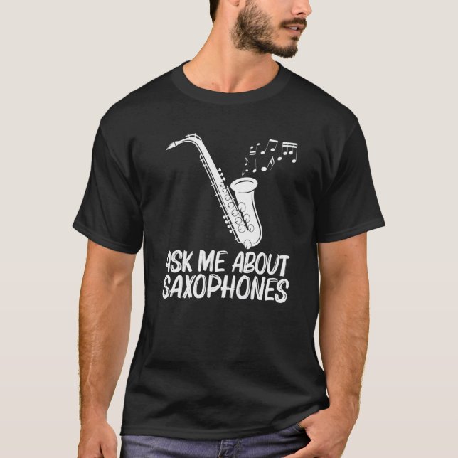 Camiseta Saxophone Designs For Men Women Musical Instrument (Frente)