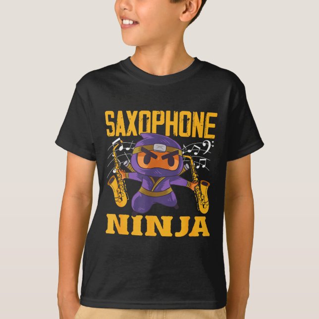 Camiseta Saxophonist Ninja Saxophone Joke (Frente)